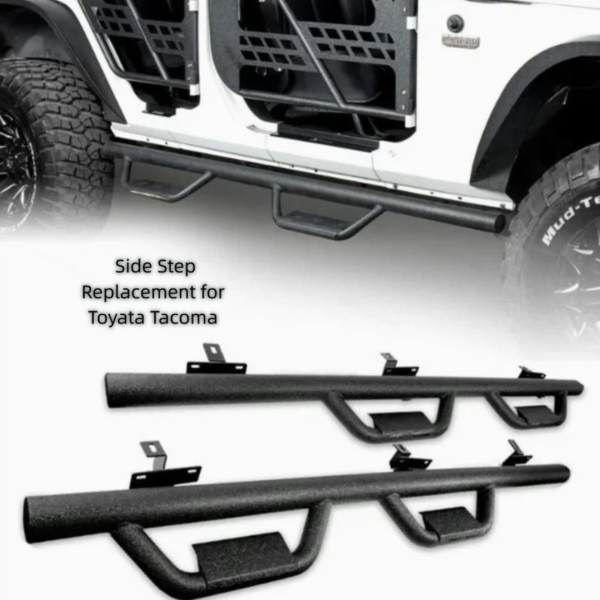 2005-2023 Footrests Side Pedals for Toyota Tacoma 4RUNNER Crew 6" Black Textured Armor Side Step Bar Side Step Running Board