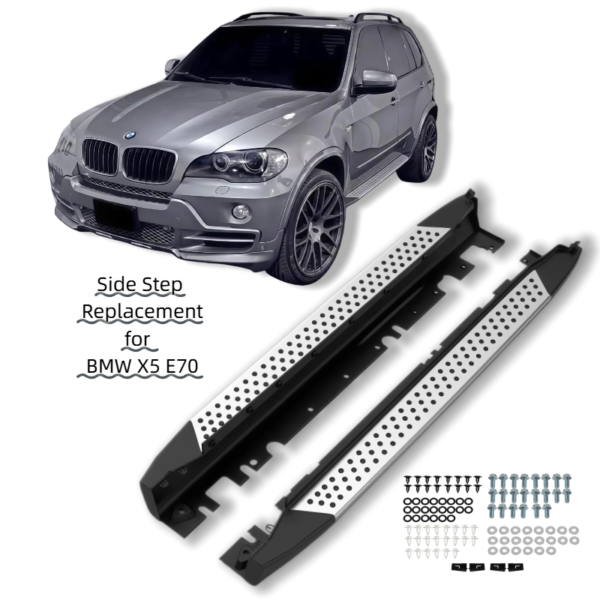 Car Step with High-Traction Surface Pari Running Boards Side Steps Aluminum for BMW X5 E70 2006 to 2013