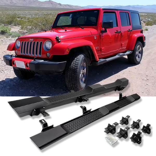 Side Step Fit for 2007-2017 for Wrang Ler JK 4 Door Running Board Nerf Bar Stair Black 1 Year Warranty