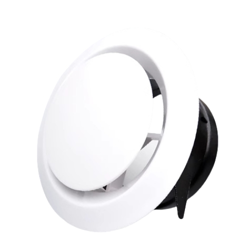 Modern White ABS Plastic Air Conditioning Vent Cover for Outdoor Office Basement Rounded Fresh Air System Exhaust HVAC Systems