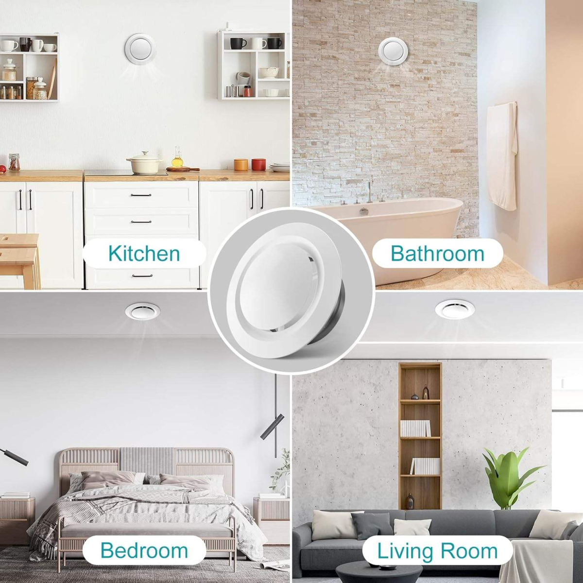 Modern White ABS Plastic Air Conditioning Vent Cover for Outdoor Office Basement Rounded Fresh Air System Exhaust HVAC Systems - Imagen 6