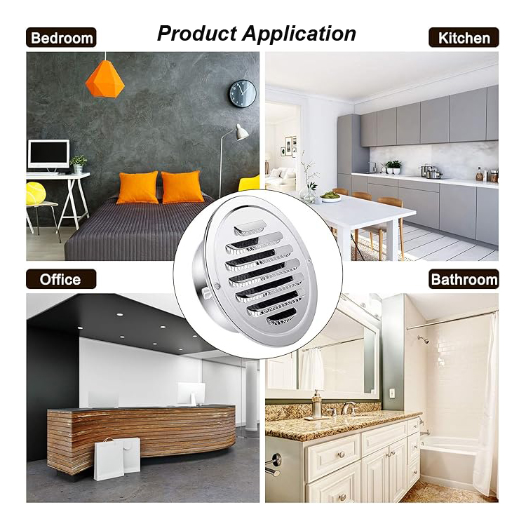 Stainless Steel Black/white/gray Air Outlet Vent Round Soffit Vents Dryer Vent Cover Louver Grille Cover Ducting Air Ventilation - Image 6